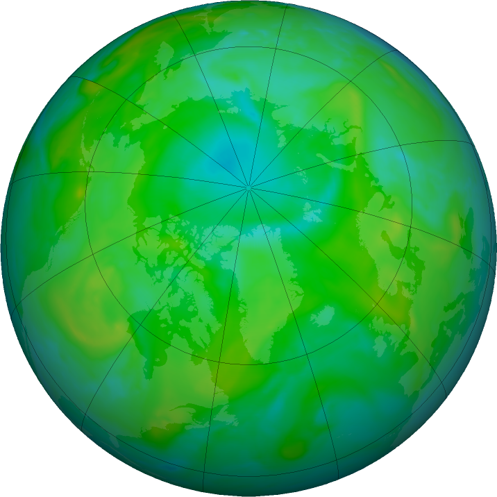 Arctic ozone map for 14 July 2020